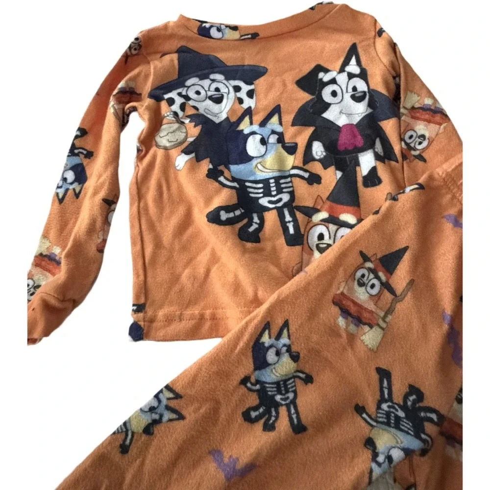 Bluey Halloween Pajama Set 2T Toddler Halloween Sleepwear Orange Long Sleeve PJ